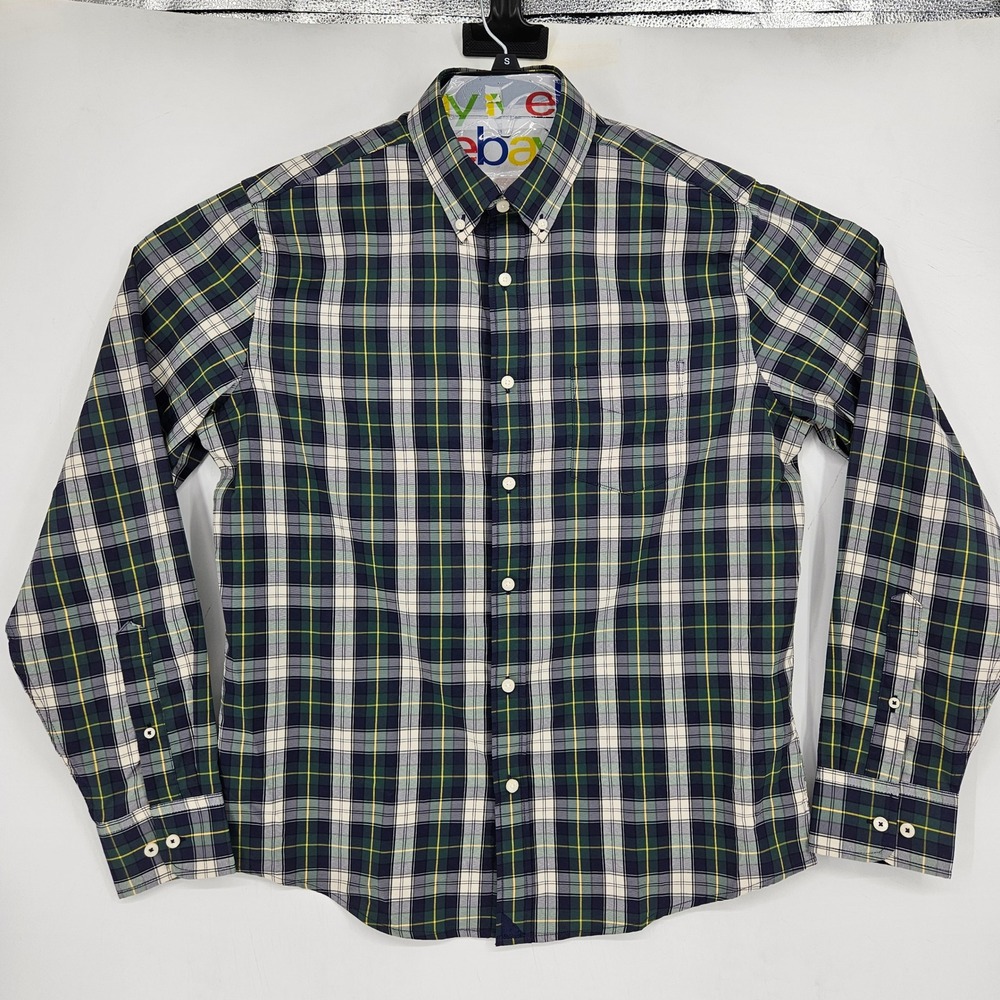 Untuckit Shirt Mens Large Slim Fit Button Up Green Plaid Long Sleeve Preppy